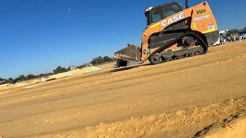 Skid steer loader on a civil site