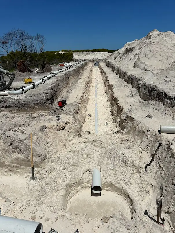 Main sewer pipe install on Coalseam Way, Jurien Bay