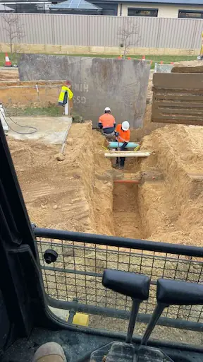Service trench works for sewer, water and gas in Mandurah