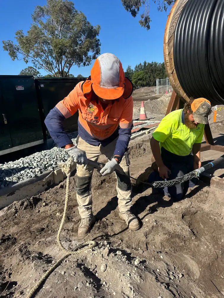 High voltage and low voltage cable laying around existing services